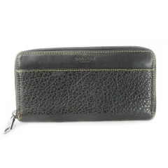 コーチ COACH 長財布 ロングウォレット ラウンド 小銭入れ レザー 革 シボ革 ロゴ型押し 黒 ブラック /CK31 ■GY03