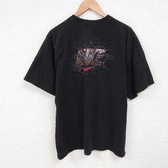 XL/古着 ナイキ NIKE 半袖 ブランド Tシャツ メンズ 大きいサイズ コットン クルーネック 黒 ブラック 25jun06 中古