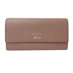 グッチ GUCCI 財布 レディース ブランド スウィング 長財布 レザー コンチネンタルウォレット フローラ ピンク 376186 ピンクベージュ 花柄 かわいい おしゃれ 【中古】
