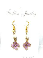 No0026 ピアス　お花　パール　花　フック　ゴールド