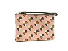 ■美品■ COACH コーチ F26614 PVC ハート柄 メイクポーチ マルチケース 小物入れ レディース ピンク系 DH7876