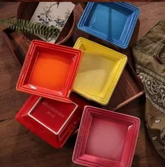 ル・クルーゼ　スクエアプレート　LE CREUSET 四角皿 6枚セット ル・クルーゼスクエアプレートLE CREUSET 四角皿 6枚セット