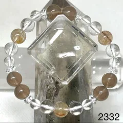 フローライト　ミックスルチル　パワーストーンブレスレット　内径約15cm