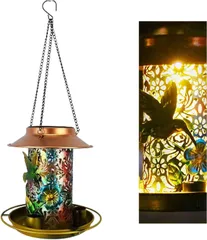 sac taske ガーデンライト バードフィーダー ソーラー 屋外 防水 鳥 餌入れ LED ランタン （単品）