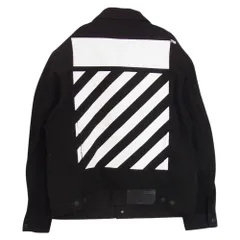 OFF-WHITE オフホワイト OMYE079C99DEN003 DIAG TAB SLIM DENIM Jacket バックプリント スリム デニム ジャケット ブラック系 XL【中古】のサムネイル