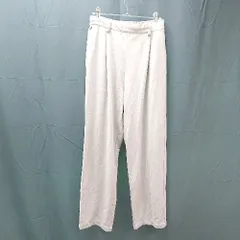 ◇ CLASSICAL ELF ウェストゴム センタープレス　タック レーヨン混 スラックス パンツ Mサイズ ブラウン レディース E  【1304210018749】