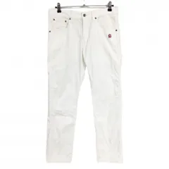 ラフアンドスウェル パンツ 白 ロゴ刺しゅう メンズ M ゴルフウェア rough＆swell