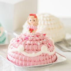 ドールケーキ 自分で飾り付けのできる プリンセスケーキ 5号 (ピンク）