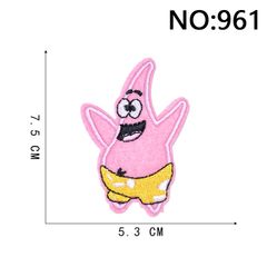 961スポンジ・ボブ パトリック・スター刺繍アイロンワッペン