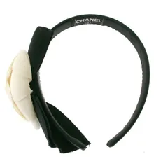 【極美品】シャネル カチューシャ リボン スパンコール ブラック レア CHANEL シャネル カチューシャ リボン サテン ブラック | 小物