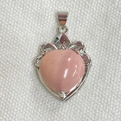 252  ピンクオパール　天然石ペンダントトップ　ハート