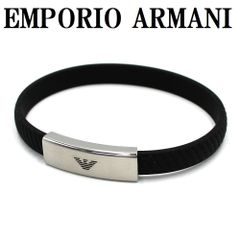美品✨エンポリオアルマーニ シルバー ブレスレット ロゴプレート 極太