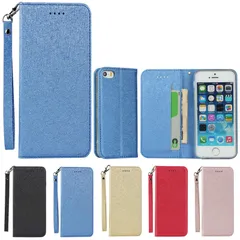 【特価商品】for iPhone SE 第1世代 Eastwave ケース for iPhoneSE（2016）for iPhone 5 5s 通用 ケース Case 手帳型 ストラップ付き 高質PU皮革 明るい色 内蔵マグネット 携帯カバー カードポケット