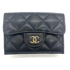 シャネル マトラッセ ミニウォレット ココマーク キャビアスキン クラシック スモール ブラック CHANEL Aランク 中古