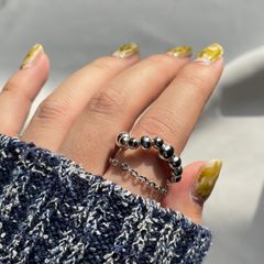 double ball chain ring _ダブル ボール チェーン リング