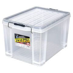 【人気商品】JEJアステージ 収納ボックス 日本製 パッキン付き 簡易密閉型 コンテナ 積み重ね [シールドコンテナシャット #45] 防災 幅38×奥行54.5×高さ32cm
