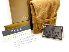 GUCCI グッチ オールドビンテージ マネークリップ 本物 超美品 グッチ GUCCI マネークリップ 札挟み レザー ブラウン