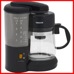 5杯用 ドリップ式 650ml アイスコーヒー 簡単操作 コーヒーメーカー 保温機能 水量目盛り付き コンパクト [山善] ブラック YCA-502(B)のサムネイル