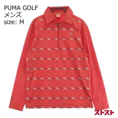 PUMA GOLF プーマゴルフ ハーフジップ 長袖ポロシャツ オレンジ系 M [240101139942]#