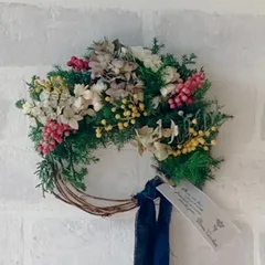 【宅配送料込￼】＊ミモザとピンクペッパーベリーのハーフリース＊