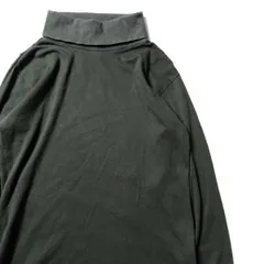 80's USA製 ウールリッチ タートルネック コットン Tシャツ 緑 (M) ロンT 無地 長袖 80年代 オールド WOOLRICH　アメリカ古着 USED  ビンテージ ヴィンテージ