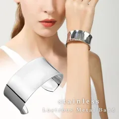 シルバー バングル アクセサリー フリーサイズ ブレスレット 太い 銀 お洒落