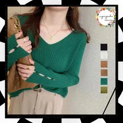 リブニット トップス レディース ニットソー	Vネック ベーシックニット きれいめ インナーニット お洒落 通勤 オフィスカジュアル 長袖 着やせ 韓国 春秋冬 タイト ニット ニットセーター 薄手 着回し 重ね着 シンプル フェミニン 1ZHJF-027