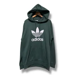 adidas originals アディダス オリジナルス HK7270 クラシックス トレフォイル パーカー プルオーバー スウェット フーディー 長袖 トップス ビッグロゴ メンズ サイズM グリーン 秋 ゴーゴー古着マルイファミリー溝口店　久K234Y