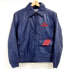 80s ヴィンテージ デサント製 adids アディダス ナイロンジャケット 中綿入 3本ライン トレフォイル刺繍