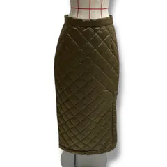 WEEKEND MaxMara × HABITO ウィークエンドマックスマーラ ハビト キルティングスカート ロングスカート スリット ナイロン キルティング ブラウン 茶色 サイズ40 レディース 秋 冬 ゴーゴー古着久喜倉庫店 No.溝1254久のサムネイル
