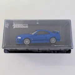 【中古】ミニカー [単品] 1/43 NISSAN SKYLINE GT-R(R34)(2000)(ブルー) 「ワイルド・スピード カーコレクション 7号」 付録