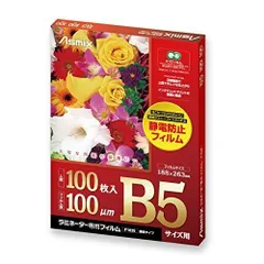 （まとめ買い）アスカ Asmix ラミネートフィルム B5サイズ 静電防止 100枚入 F1025 【×3セット】のサムネイル