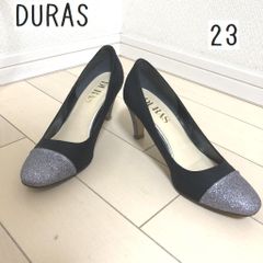 DURAS　デュラス　入学式パンプス　レディース　靴　2トーン　スウェード　パンプス　23　ブラック　結婚式