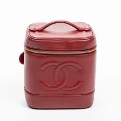 [中古] CHANEL シャネルバニティケース赤キャビアレザーA