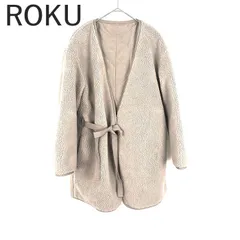 6 ロク  ROKU ボアコート キルティング リバーシブル リボン 可愛い ベージュ系