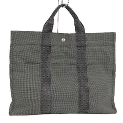 HERMES トートバッグ エールライントートGM キャンバス グレー