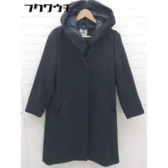 ■ ◎ nano universe ナノユニバース フード付き 長袖 コート サイズF ネイビー系 レディース  【中古】 【1002802120107】