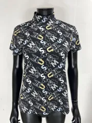 coco 未使用品 エムユースポーツ MU SPORTS レディース 半袖ポロシャツ 40(M) ミント×黒 織り柄入り coco 未使用品 エムユースポーツ MU SPORTS レディース 半袖