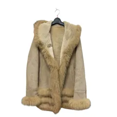 ◆ジャンク品/難有(カビ)◆StyleNote スタイルノート フォックスファー ラムレザー ムートンコート ベージュ 9AR 0563SSA116C kyX17818NN