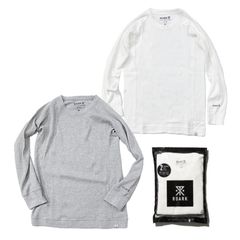 ROARK REVIVAL （ロアークリバイバル）REUSE 2PACK THERMAL TEE ホワイト / グレイ （コットンサーマルインナー 2枚パック） L  SALE 60%OFF!!