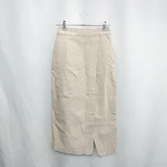 ◇ ⊂ ◎ ●未使用● SENSE OF PLACE 後ろウエストゴム 膝下丈 セミタイト スカート サイズM ベージュ レディース E  【1502060010917】
