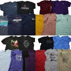 古着卸 まとめ売り カラーmix プリント 半袖Tシャツ 20枚セット (メンズ 2XL ) ノーティカ バイカラー 英文字プリント 中古 古着 NA4364