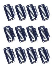 【最短発送】HIYE 12ピース かつら用ピン ウィッグ かつら カツラ ピン ファッション トップピース エクステ用固定ピン フックタイプ クリップストッパー金具 黒色 クリップ ワンタッチ留め