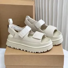 【新品】UGG アグ 厚底サンダル レディース 37サイズ 白 ベルクロ式 UGG アグ レディース サンダル ゴールデングロウ GoldenGlow