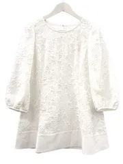 トゥービーシック TO BE CHIC シフォンフラワー刺繍 チュニック 40 ホワイト 白 ブラウス トップス