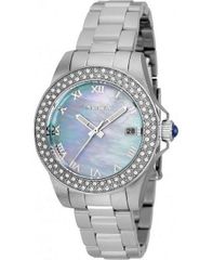 [무료 배송] 인빅터 여성 시계 액세서리 Women's 36071 Angel Quartz 3 Hand Light Blue Dial Watch Silver