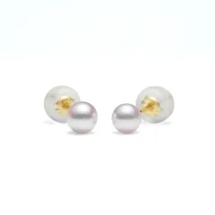 K18YGアコヤ真珠4‐4.5mmスタッドピアス