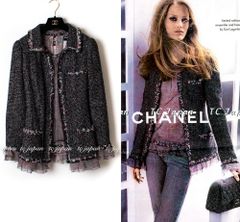 シャネル ジャケット トップス セット CHANEL NY 57番街 限定 記念 シルク ウール ツイード カール・ラガーフェルド 貴重 超美品 42 44