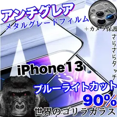 超サラサラフィルム☆お得なセット☆【iPhone 13】アンチグレアブルーライト90%カットフィルム＆カメラ保護フィルム《世界のゴリラガラス》