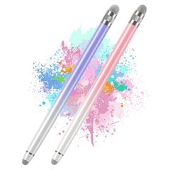 すべてのタッチスクリーンと互換性があります（ピンク/パープル） Surfaceに適しています Microsoft Galaxy Androidタブレット、Samsung iPad ペンiPhone 高精度タブレット タッチペン2本スタイラスペン高感度 Bopo